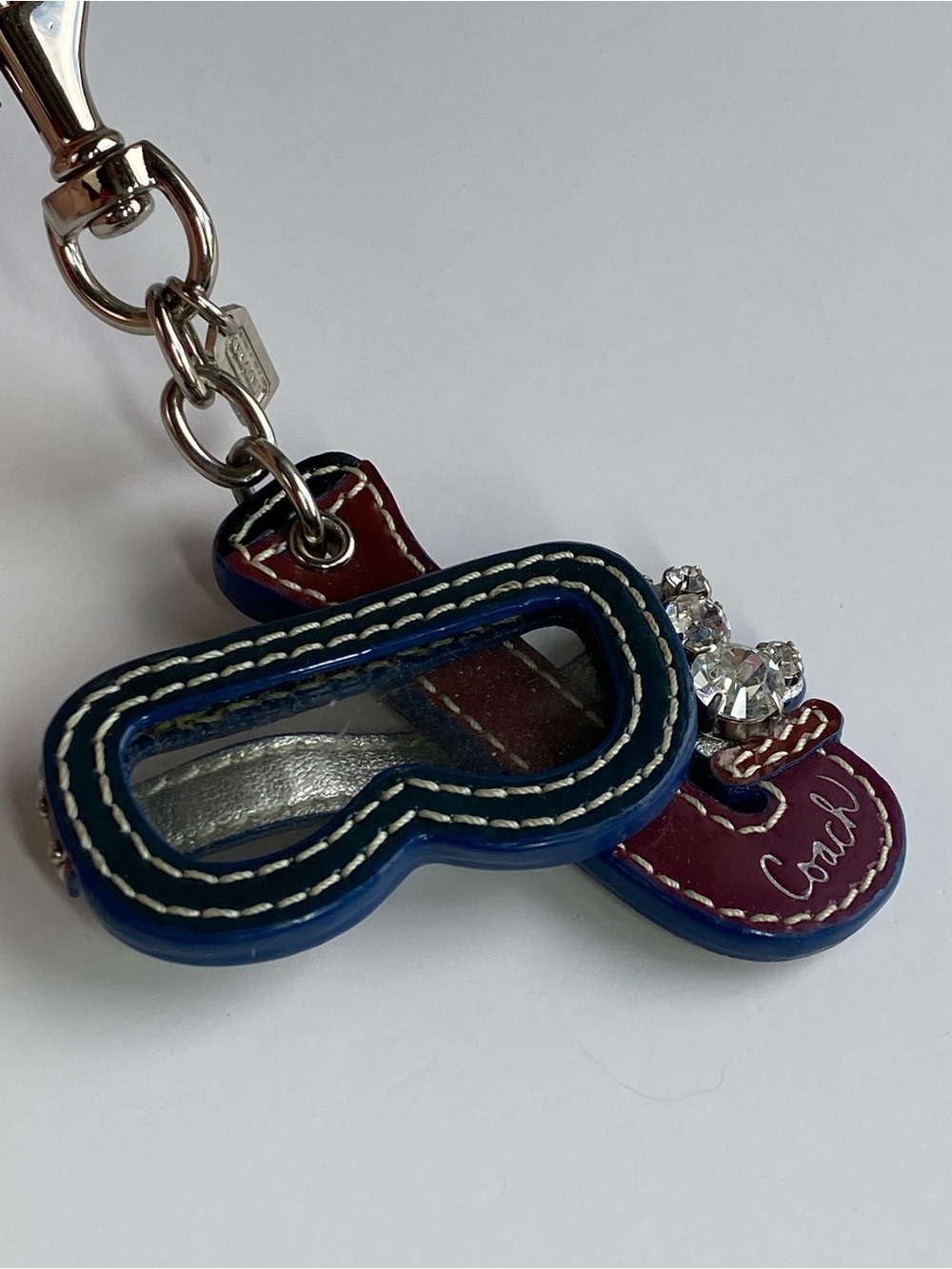 Coach Snorkel Scuba Multicolor Leather Key Charm Key fob chain hangtag - Picture 6 of 7